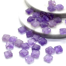 Бусина из аметиста Клевер с гранями 13*13мм, 1 шт Радуга камня