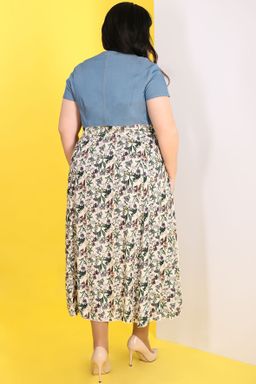 Платье комбинированное летнее - Almond фото 2