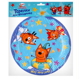 Тарелки бумажная «Три Кота. Морские приключения», в наборе 6 штук, 23 см
