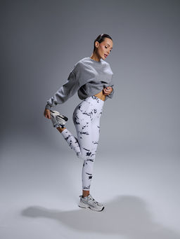 Легинсы женские белые с эффектом тай-дай