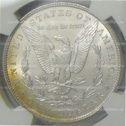 1 доллар 1887 года США Доллар Моргана (в слабе NGC MS 63)