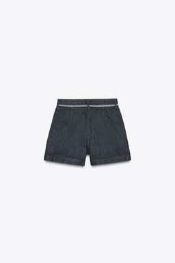 Z1975 HIGH-WAIST DENIM SHORTS WITH TOPSTITCHING - Zara фото 6