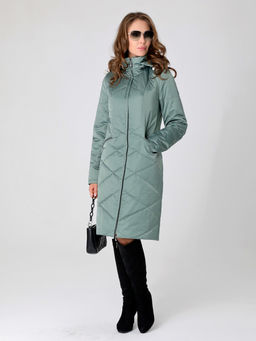 24106 Плащ утепл. серо-зеленый