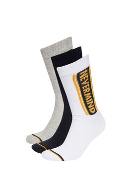 Набор из 3 мужских хлопковых длинных носков DeFactoFit