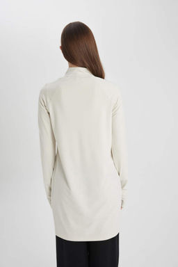 DeFactoFit Длинная футболка с воротником-стойкой и длинными рукавами для спортсменов  фото 7