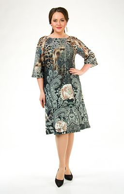 Платье с эффектным узором  леопард и цветы - Ckc collections фото 4