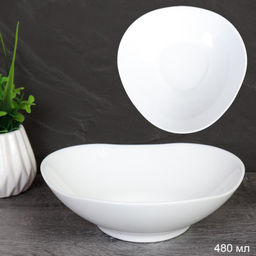 Салатник 480 мл 155 мм Треугольная тарелка глубокая LXXW60 (WHITE) (уп 6-60)