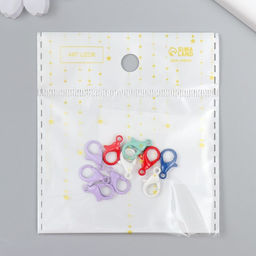 Основа для брелока карабин металл Клик МИКС набор 10шт 0,9х1,4 см - Арт узор фото 5