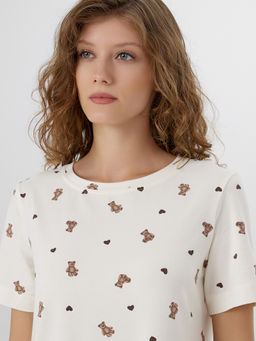 Сорочка ночная женская кремовая с мишками - Mark formelle фото 3