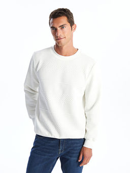 Bisiklet Yaka Uzun Kollu Erkek Sweatshirt