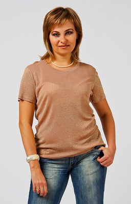 Великолепная блуза с коротким рукавом из шикарного трикотажа с блеском - Ckc collections фото 2