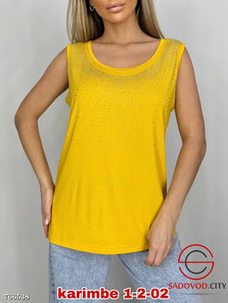 Женская майка со стразами