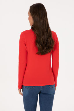 Kad_n K_rm_z_ Basic Polo Yaka Sweatsh_rt