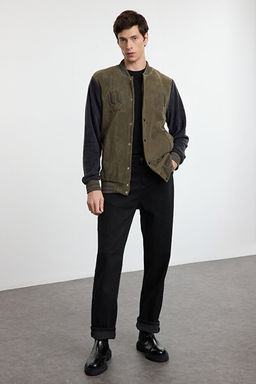 Haki Slim Fit Renk Blok Detayl_ Polar K__l_k Ceket Mont TMNAW25MO00047 - Trendyolmilla фото 2