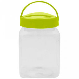 "Verona" Банка для сыпучих продуктов полиэтиленовая 3л, 12х12х28см, закручивающаяся крышка, с ручкой, квадратная, салатовый (Россия)