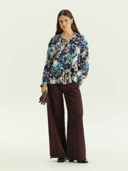 Рубашка с абстрактным принтом из 100% вискозы, B3245/graphica - Emka фото 2