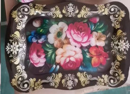 Поднос прямоугольный 44х30 металл Эмаль Букет/ 720-846 /уп 84/0,32