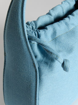 Женская сумка с ручками из денима MAISON DAVID LOLA Артикул 4354473, голубой  фото 4