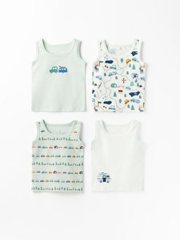 Майка для мальчика 4 шт., бел/мятный, 561