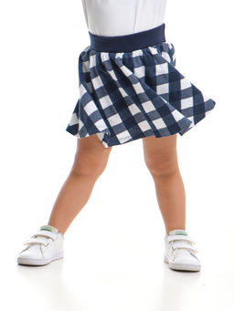 Юбка для девочки UD 1067 синяя клетка