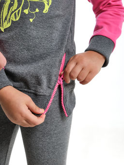 Толстовка для девочки с капюшоном UD 3745 граф/мал - Mini maxi фото 6