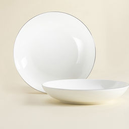 Тарелки глубокие SL Home «Каскарон», 700 мл, d=20 см, набор 2 шт., костяной фарфор, белые