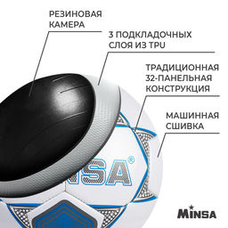 Мяч футбольный MINSA, TPU, машинная сшивка, 32 панели, р. 5  фото 3