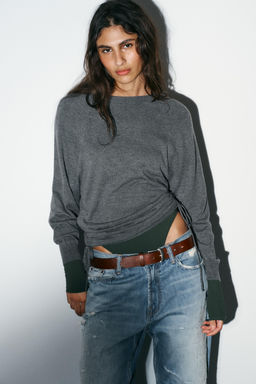 KNIT SWEATER WITH TIE DETAILS - Zara фото 4