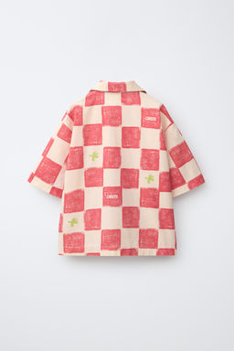 CAMISA CUADROS LOGO / Rojo