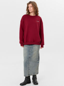 Свитшот женский бордовый с надписью You are enough - Mark formelle фото 3