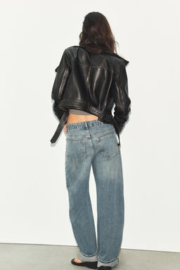 DISTRESSED 100% LEATHER JACKET - Zara фото 6