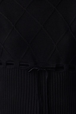 Siyah Kurdele/Fiyonk Detayl? Triko Kazak TWOAW25KZ00225 - Trendyolmilla фото 3