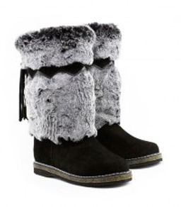 Сапоги унты , натуральная замша, натуральная овчина,Заяц, войлочная подошва