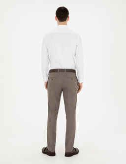 A__k Kahverengi Slim Fit Kuma_ Pantolon