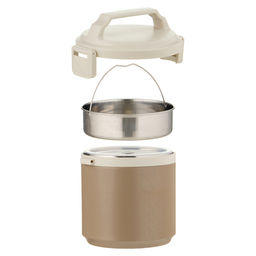 Термос для еды, 1.8 л, сохраняет тепло до 8 ч, нержавеющая сталь, коричневый, бежевый
