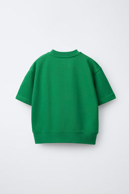 SUDADERA MANGA CORTA TEXTO RELIEVE / Verde - Zara фото 2