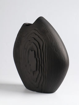 Ваза «Бего», 24×21 см, керамика, чёрная