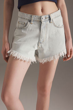Ac?k Mavi Puskul Detayl? Normal Bel Mini Denim Sort TWOSS25SR00151 - Trendyolmilla фото 3