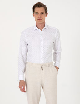 Beyaz Slim Fit Uzun Kollu G_mlek