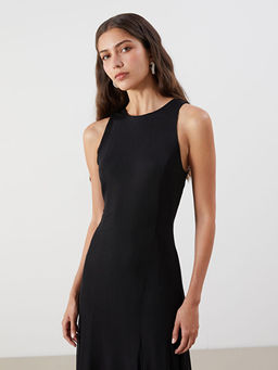 Bisiklet Yaka Pileli Elbise