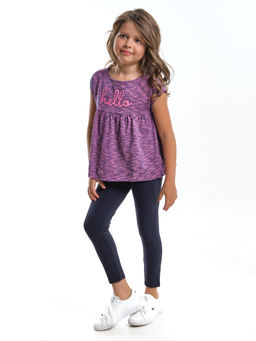 Комплект для девочки детский сад с лосинами UD 0831 лиловый