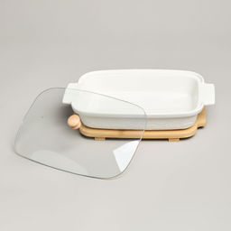 БЛЮДО ДЛЯ ВЫПЕКАНИЯ И СЕРВИРОВКИ LEFARD MUSE СО СТЕКЛ.КРЫШКОЙ НА ДЕР.ПОДСТАВКЕ 27,5*17*9СМ 900МЛ  фото 2