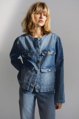 Chaqueta denim sin cuello - H&m фото 3