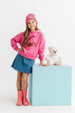 Pembe Payetli Bask?l? K?z Cocuk Orme Sweatshirt TKDAW26SW00052 - Trendyolmilla фото 2