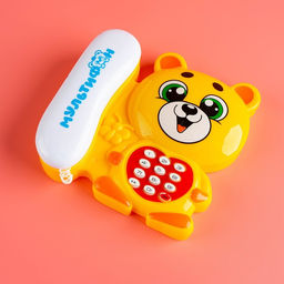 Музыкальный телефон детский «Мультифон: Весёлый мишутка», русская озвучка, работает от батареек, цвет жёлтый