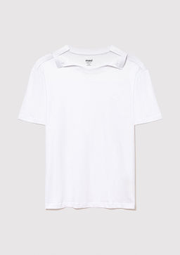 Muhur Logo Nak?sl? Beyaz Erkek Tisort - Mavi фото 2