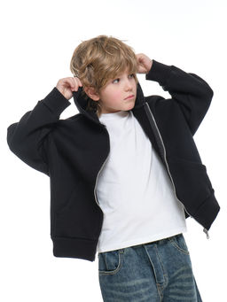 Зипка толстовка для мальчика с шевроном 22-0430 графит - Mini maxi фото 14