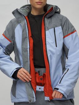 Горнолыжный костюм женский большого размера фиолетового цвета 02272-3F