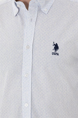 Мужская голубая рубашка с длинным рукавом - U.s. polo assn фото 7