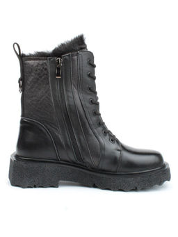 04-YPM5827A BLACK Ботинки зимние женские (натуральная кожа, натуральный мех)